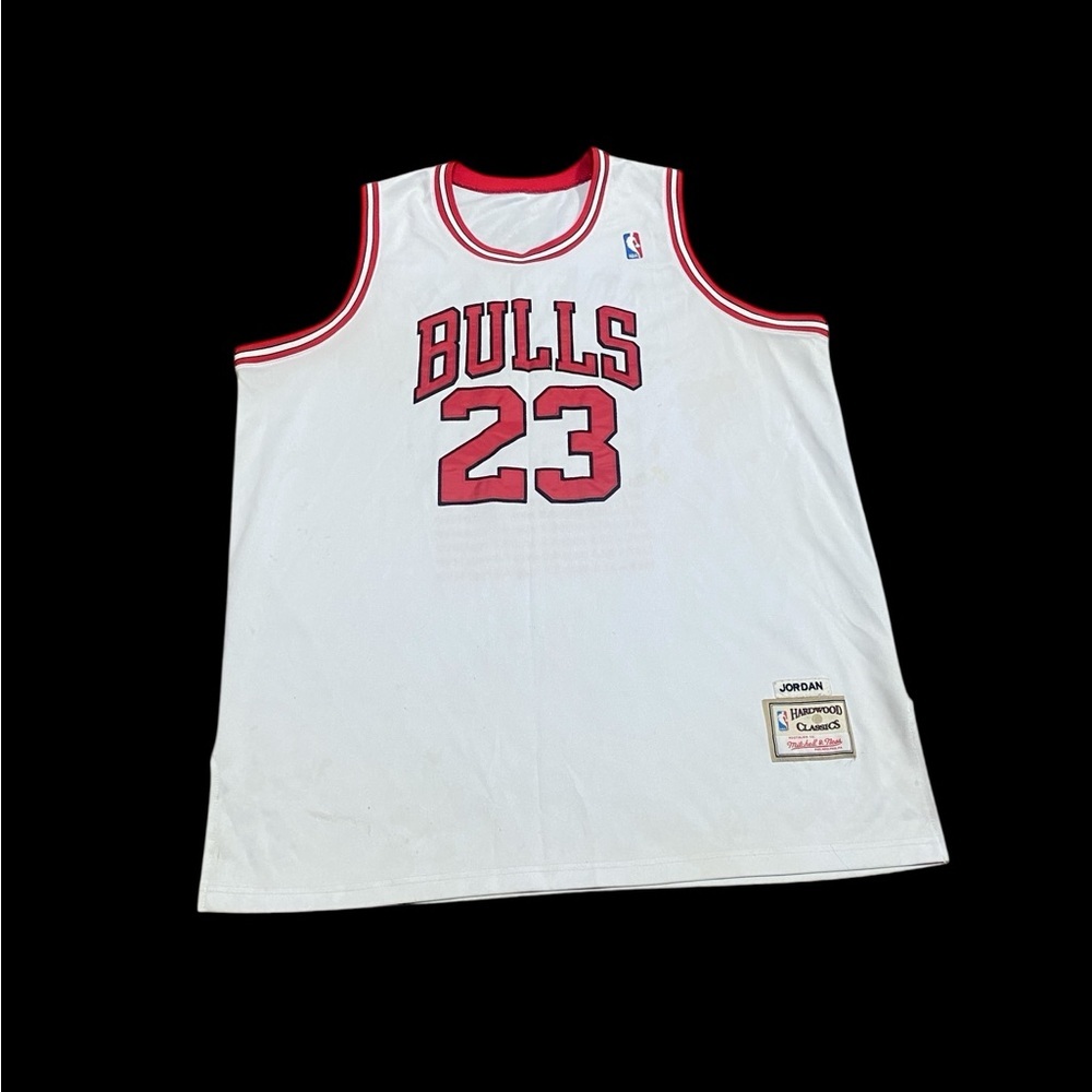 Mitchell & Ness Michael Jordan White and Red Bulls Jersey